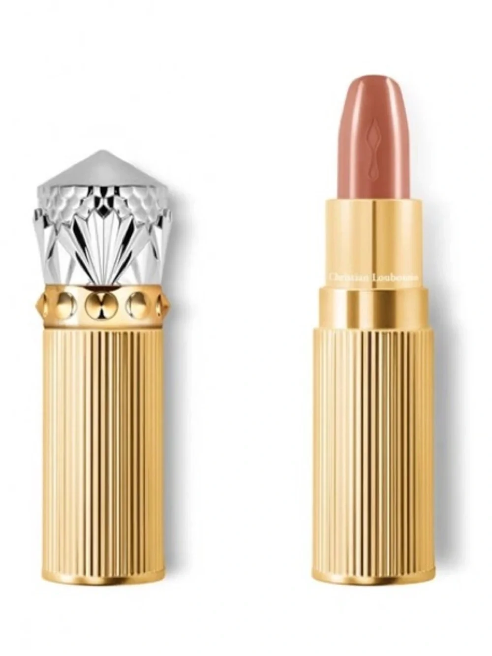 NEW CHRISTIAN LOUBOUTIN Rouge Silky Satin On The Go Lipstick In Soft Goji 355